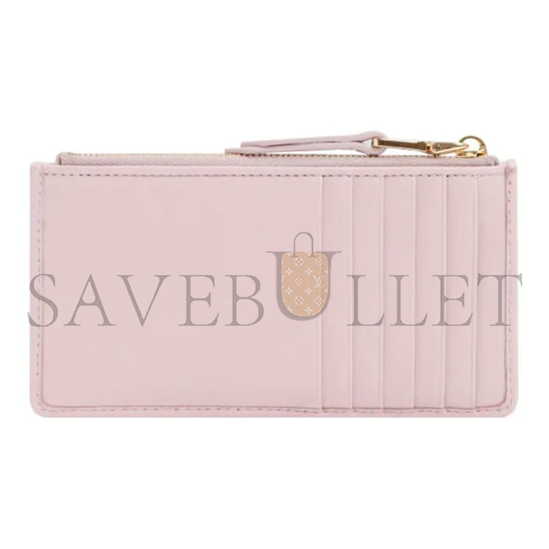 M1v M1v matelassÉ zippered solid color logo leather wallet 5mb006-2fpp (15*8cm)
